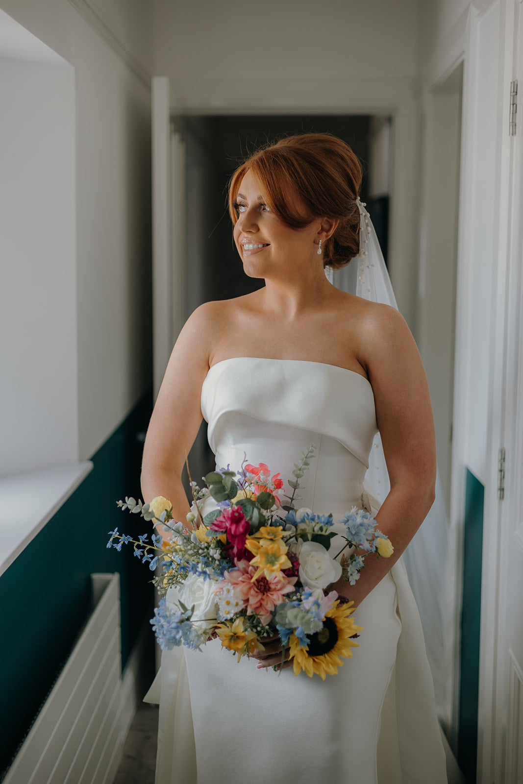 Bride in her gown